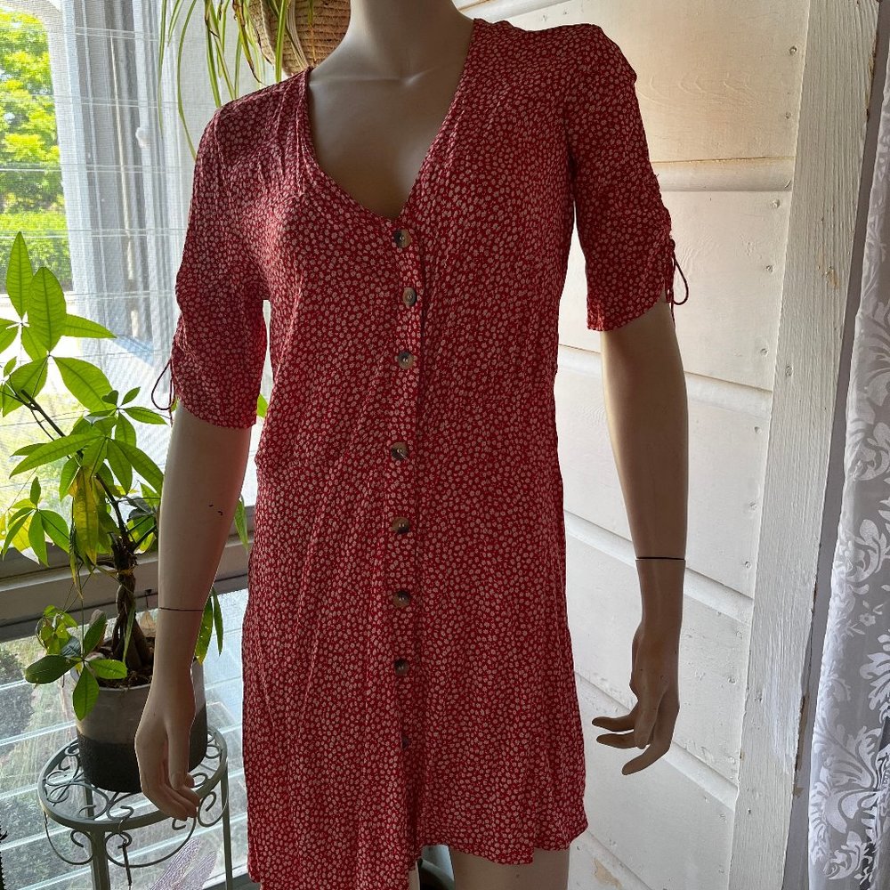 Red floral summer dress - H&M